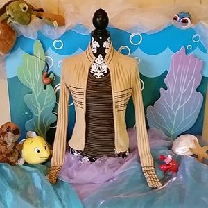 Brown & Tan double zip sweater